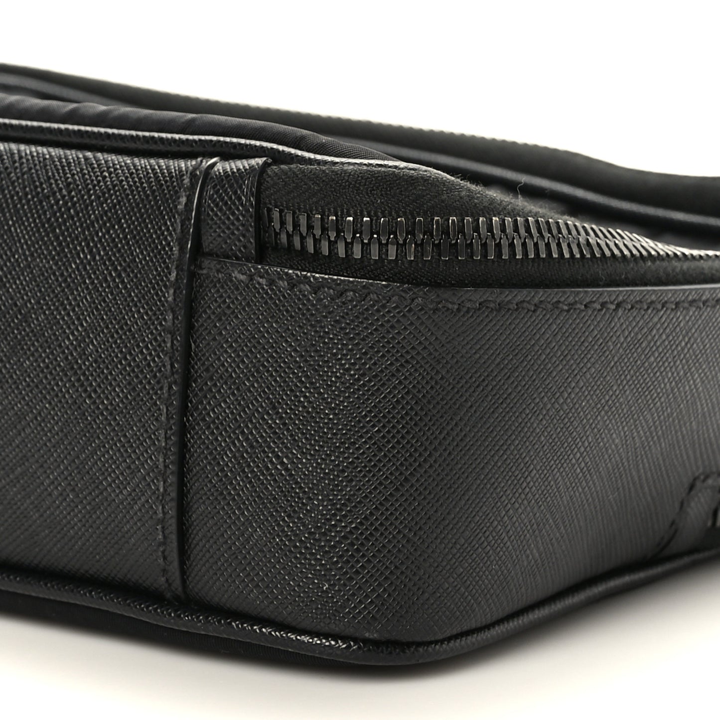 Tessuto Saffiano Medium Brique Crossbody Bag Black