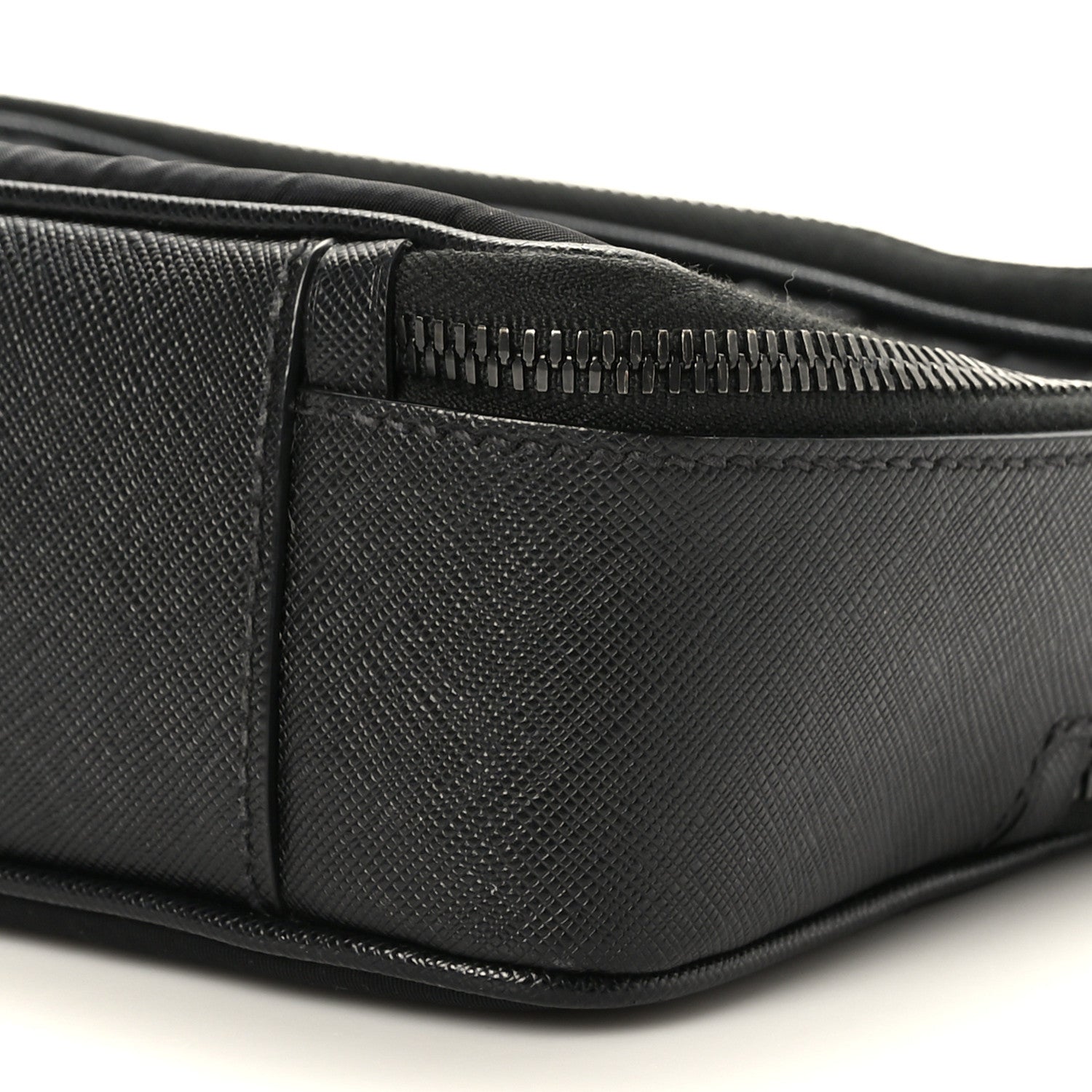 Prada Tessuto Saffiano Medium Brique Crossbody Bag Black 9 of 9
