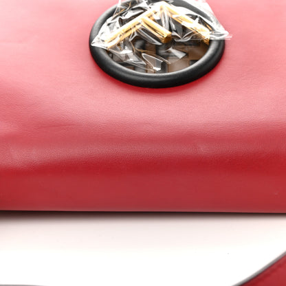 Fendi Vitello Century F is Fendi Bi-Color FF 1974 Embossed Kan I Shoulder Bag Fragola Maya Black 13 of 13