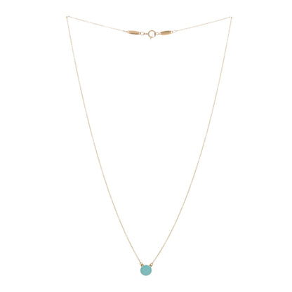 Tiffany 18K Yellow Gold Turquoise Elsa Peretti 1 Carat Pendant Necklace 2 of 3