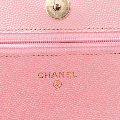 Chanel Caviar Quilted Wallet on Chain WOC Light Pink 8 of 11