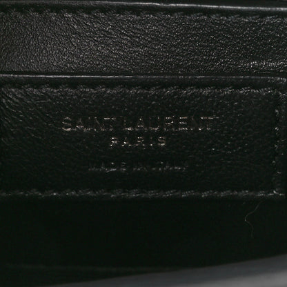 Saint Laurent Grain De Poudre Textured Mixed Matelasse Triquilt Small Monogram Monochrome Satchel Black 7 of 14