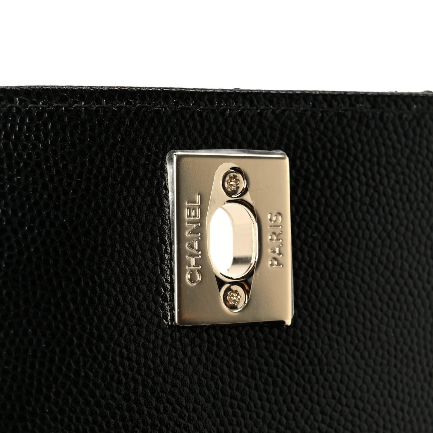 Caviar Quilted Coco Handle Clutch With Chain Black