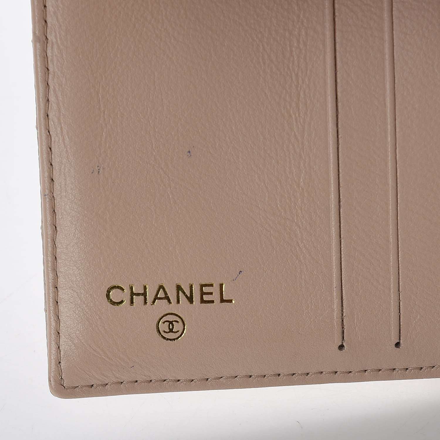 Chanel Metallic Caviar Quilted Compact French Flap Wallet Beige 6 of 9