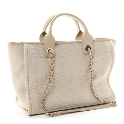 Chanel Mixed Fibers Small Deauville Tote Beige 4 of 12