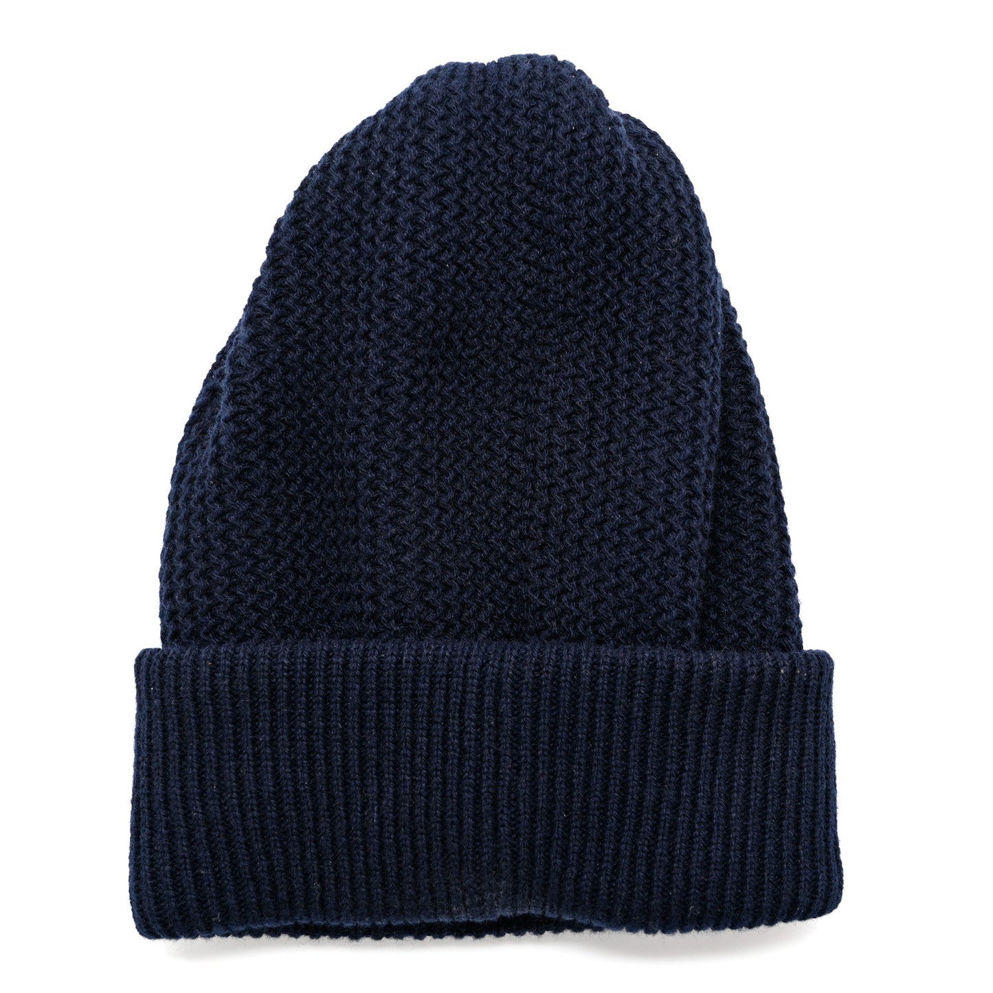 Cashmere Sequin Logo Beanie Hat Navy Blue