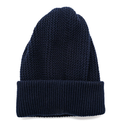 Chanel Cashmere Sequin Logo Beanie Hat Navy Blue 3 of 6