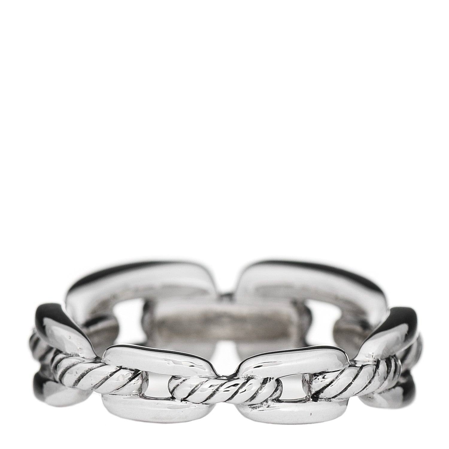 David Yurman Sterling Silver 8mm Wellesley Link Ring 57 8 3 of 5