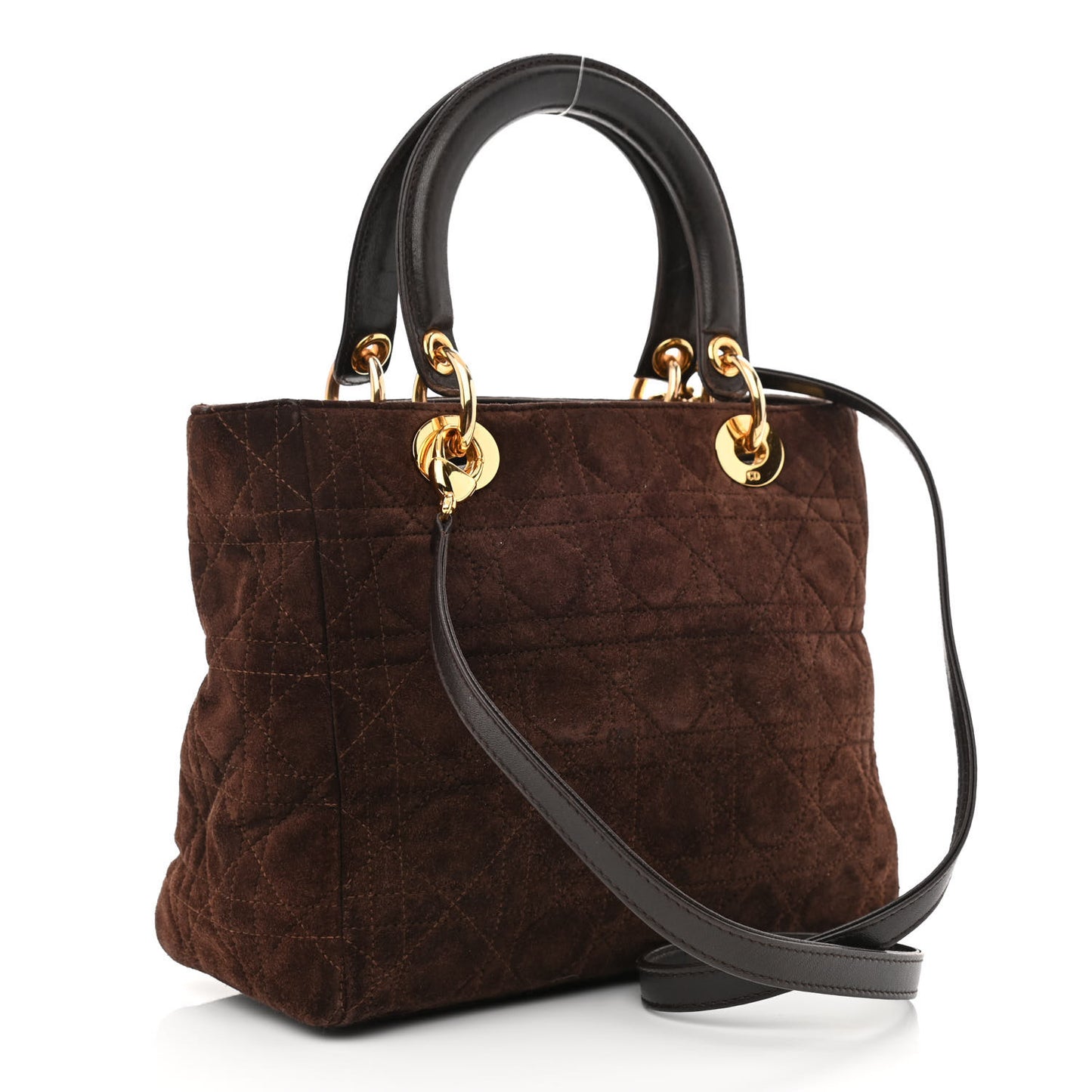 Suede Cannage Medium Lady Dior Brown