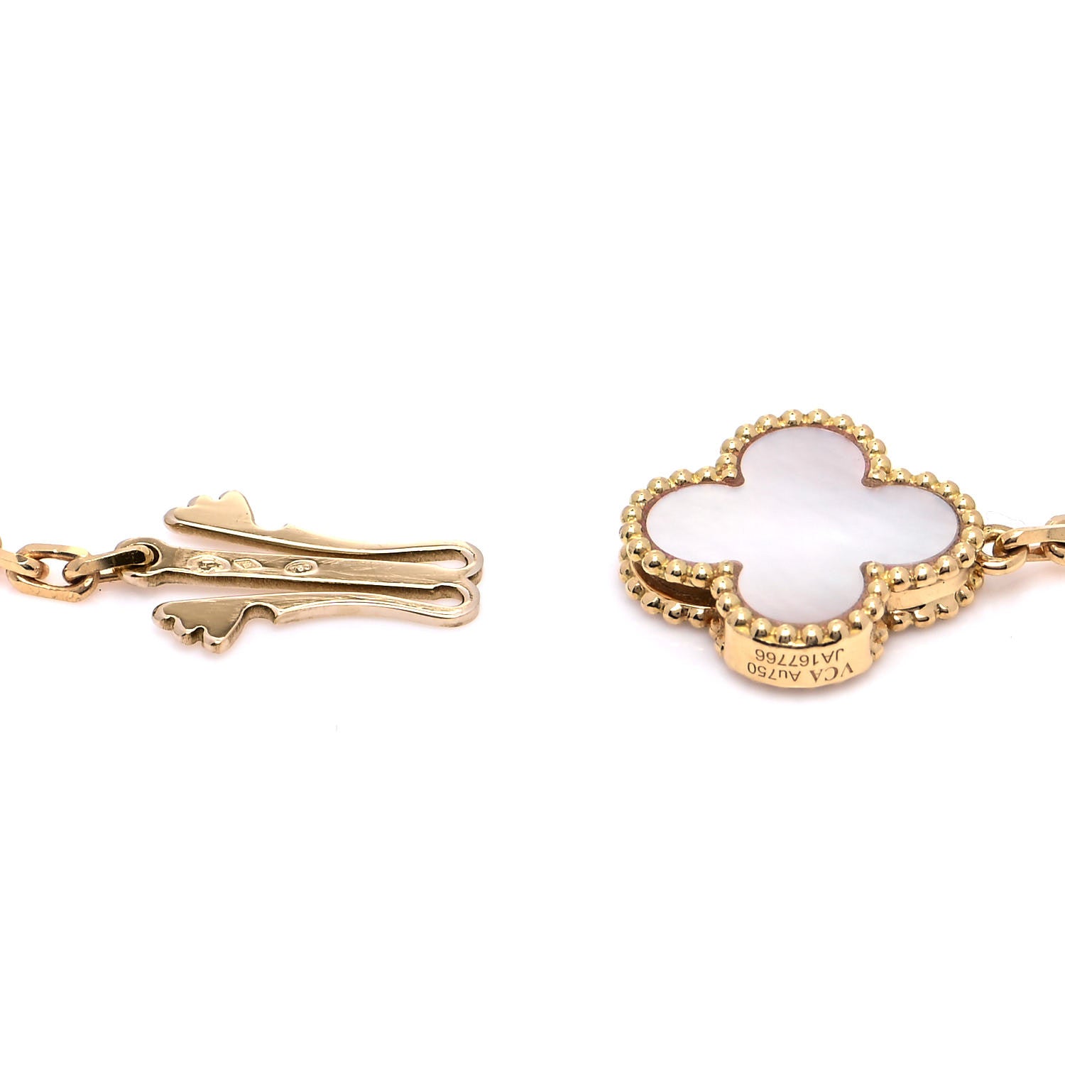 Van Cleef & Arpels 18K Yellow Gold Onyx Mother of Pearl 16 Motifs Magic Alhambra Necklace 7 of 7