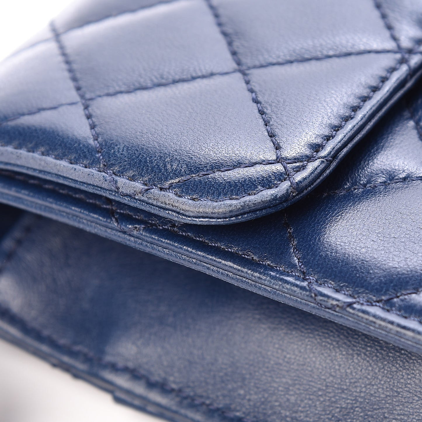 Lambskin Quilted Mini Crossing Times Flap Blue