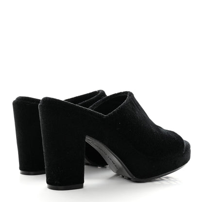 Bottega Veneta Velvet Gleam Mule Sandals 38 Black 4 of 7