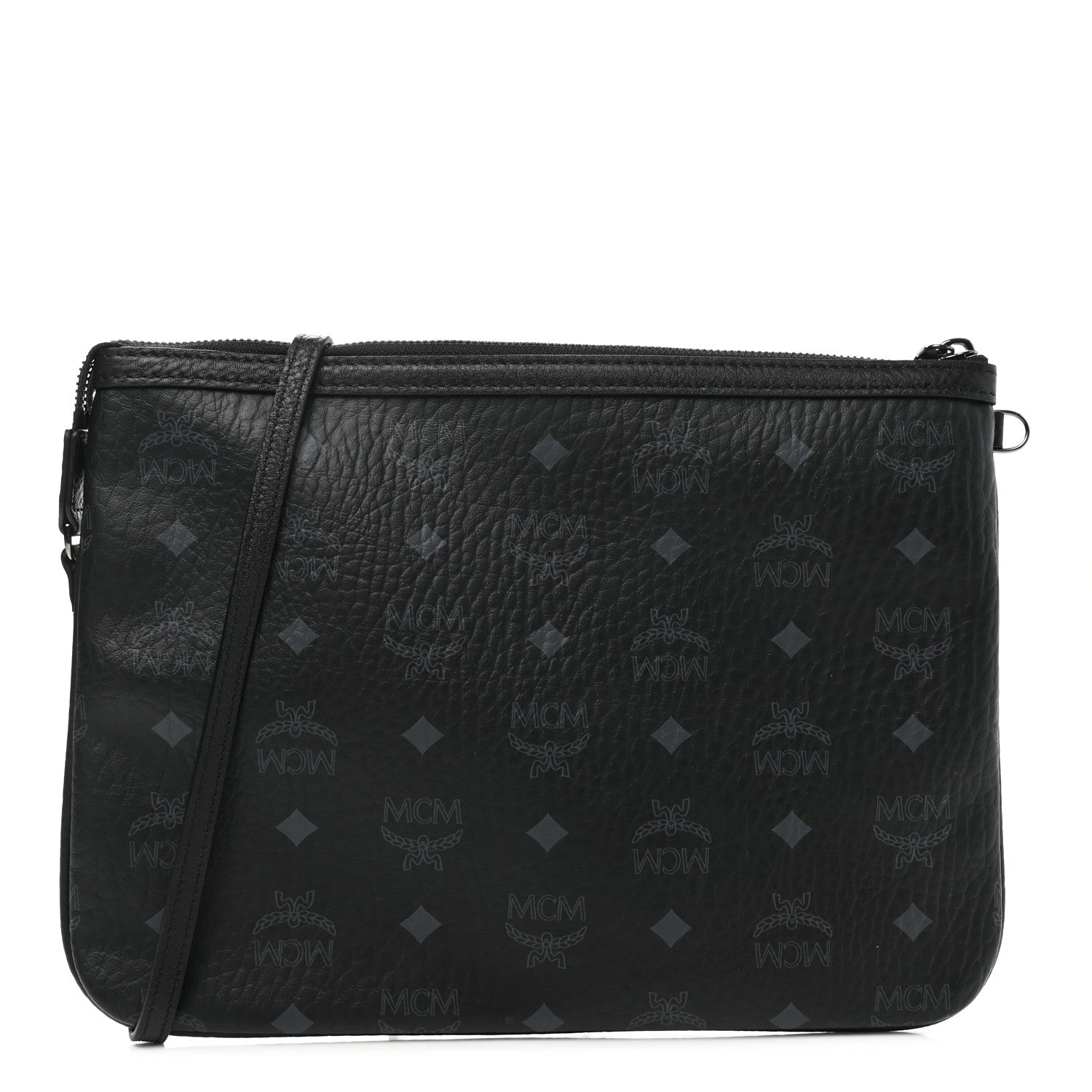 MCM Visetos Liz Shopper Tote Pouch Black 1 of 6