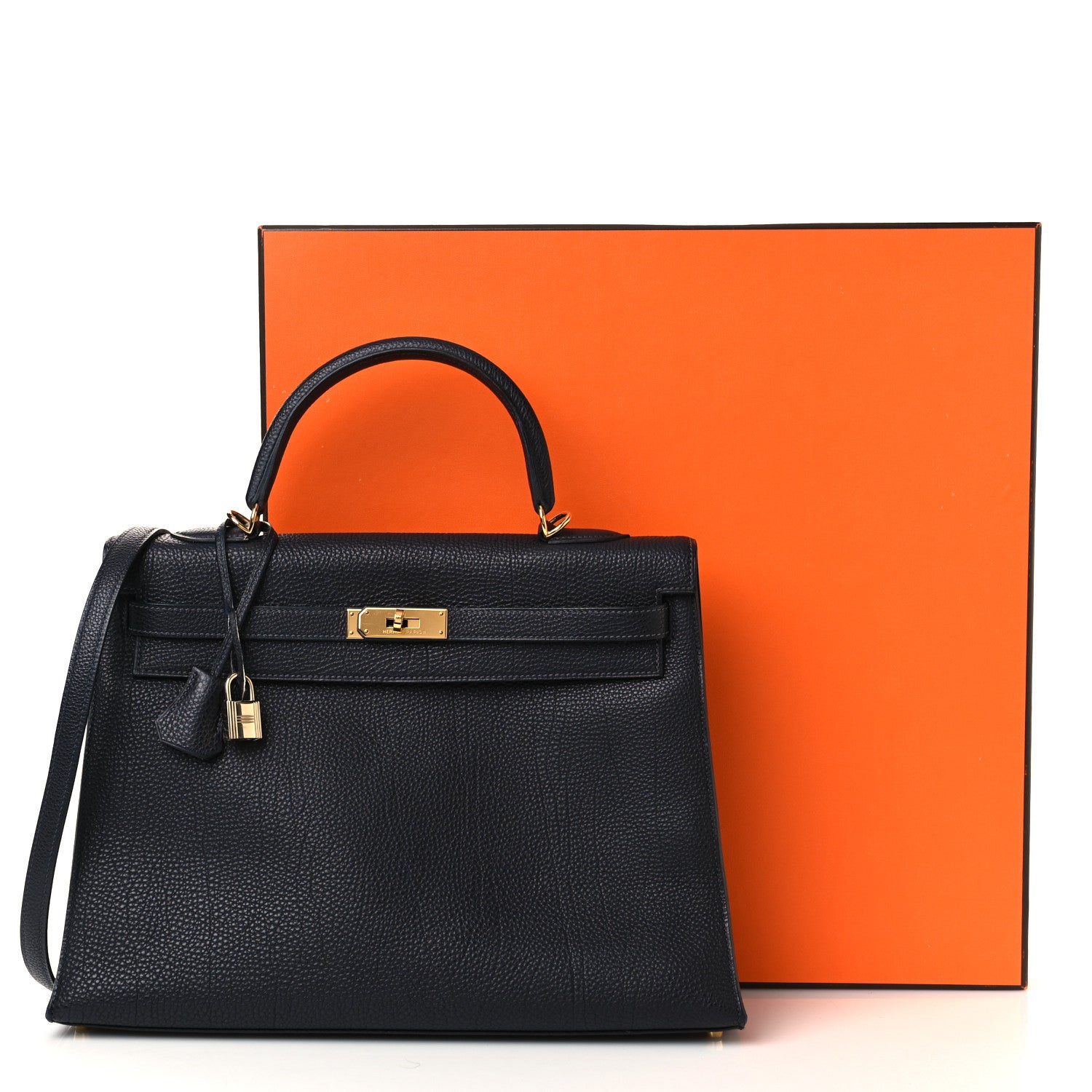 Hermes Fjord Kelly Sellier 35 Bleu Indigo 18 of 18