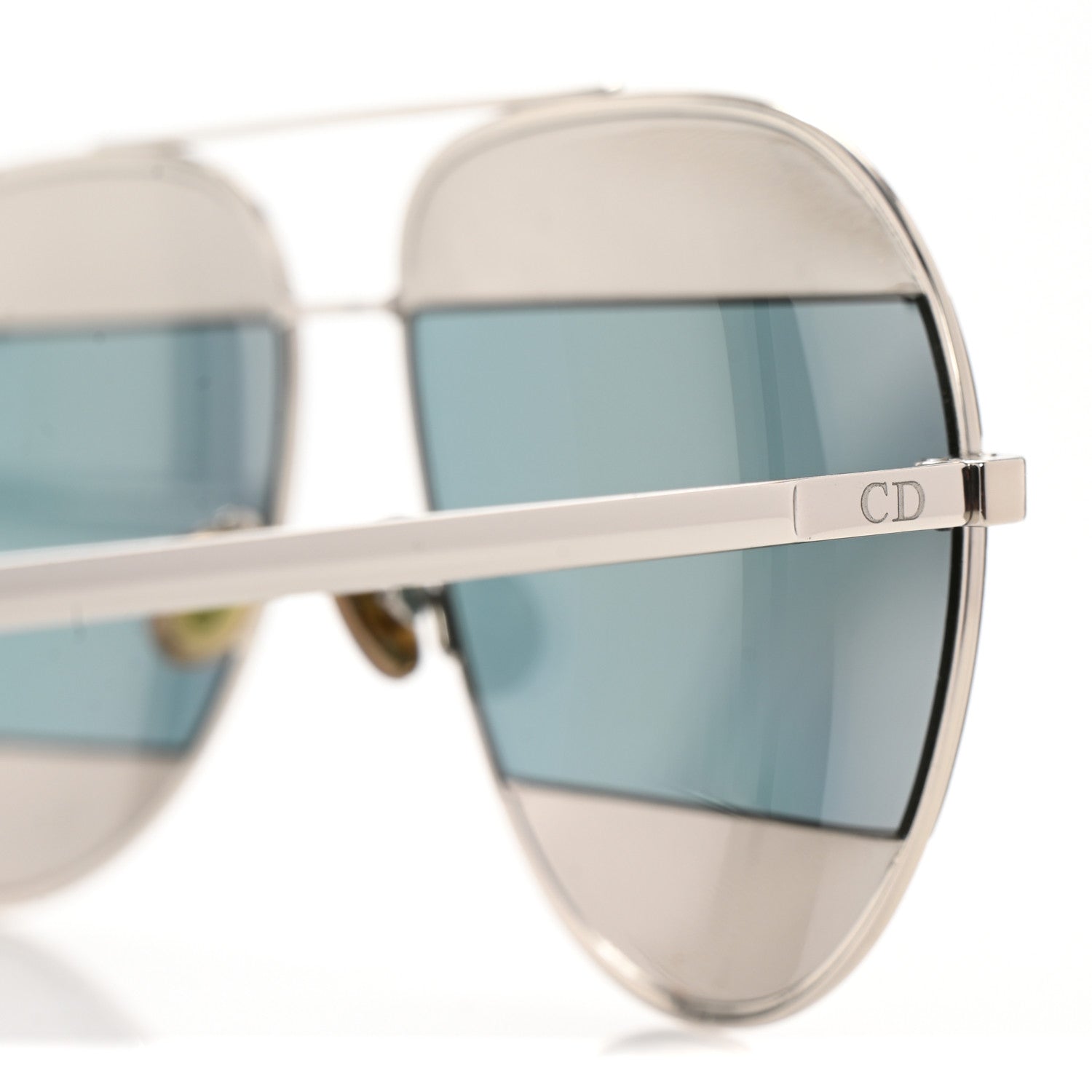Christian Dior Split 1 Aviator Sunglasses Silver Blue 7 of 7