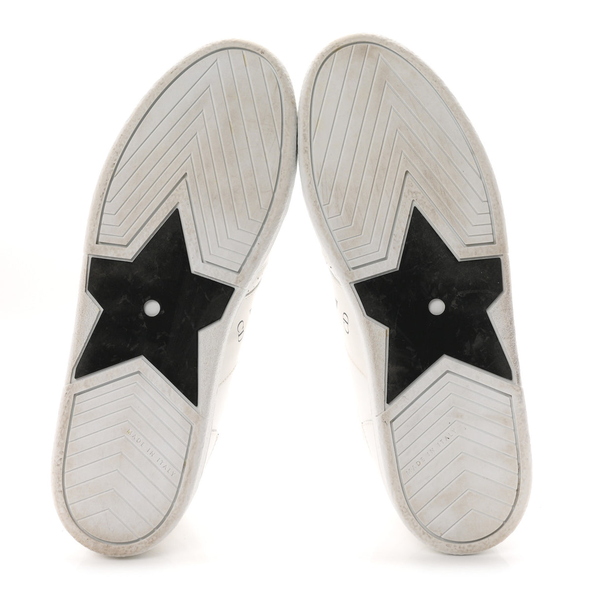 Calfskin Suede Dior Star Low Top Sneakers 38 White Black