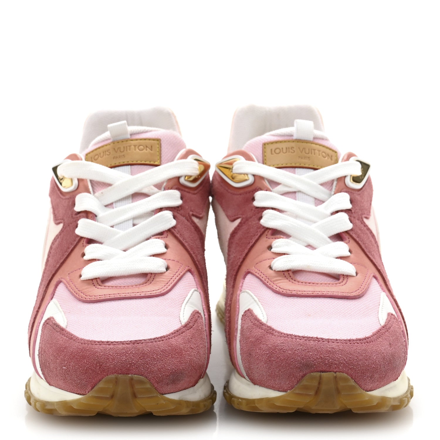 Louis Vuitton Suede Calfskin Run Away Sneakers 37.5 Pink 3 of 12