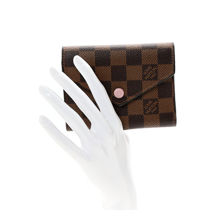 Louis Vuitton Damier Ebene Victorine Wallet Rose Ballerine 2 of 7