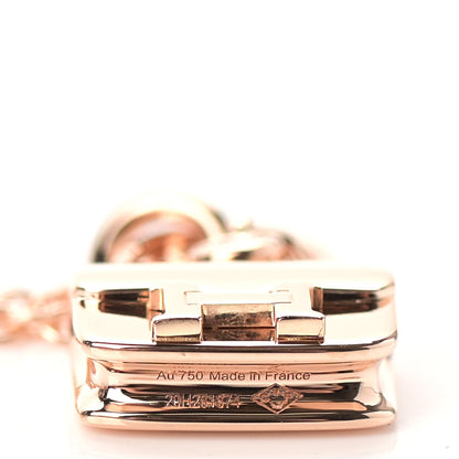 Hermes 18K Rose Gold Diamond Constance Amulettes Charm Pendant Necklace 5 of 6
