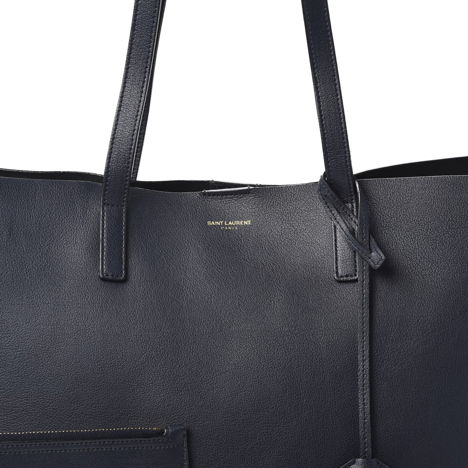 Saint Laurent Calfskin Large Shopping Tote Deep Marine 9 of 9