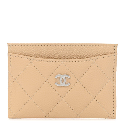 Chanel Caviar Quilted Card Holder Beige 1 of 9