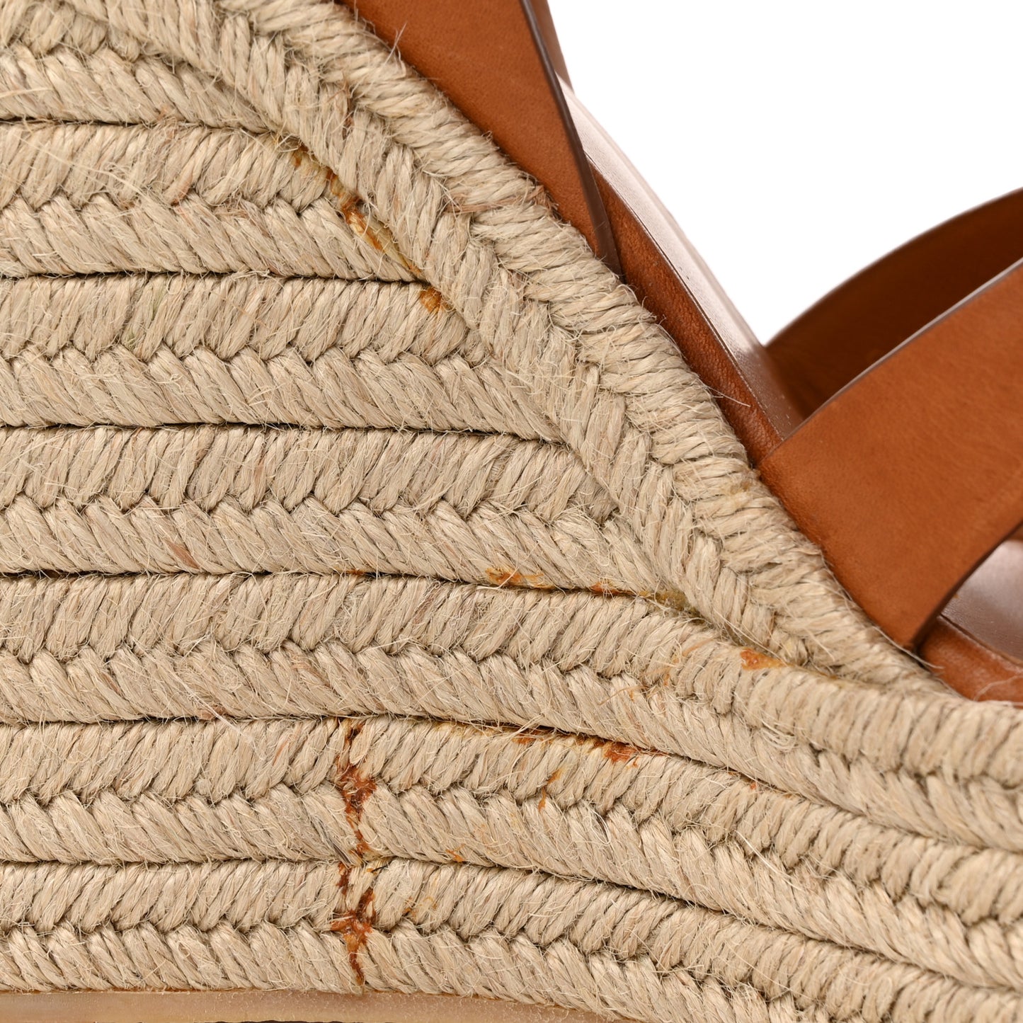 Calfskin 85 Platform Espadrille Wedge Sandals 38 Brown