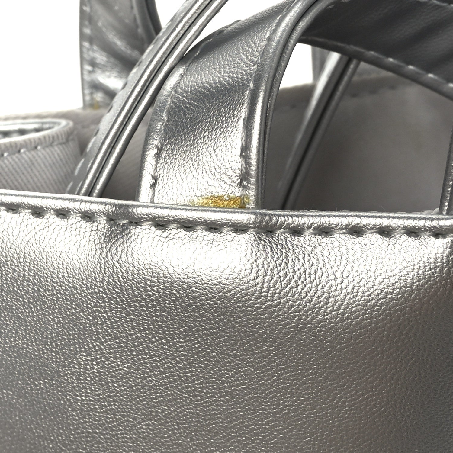 Telfar Metallic Vegan Leather Medium Shopping Bag Silver 9 of 10