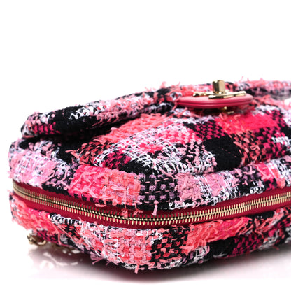 Chanel Tweed Sequins CC Logo Coco Beach Convertible Flap Tote Pink Multicolor 10 of 11