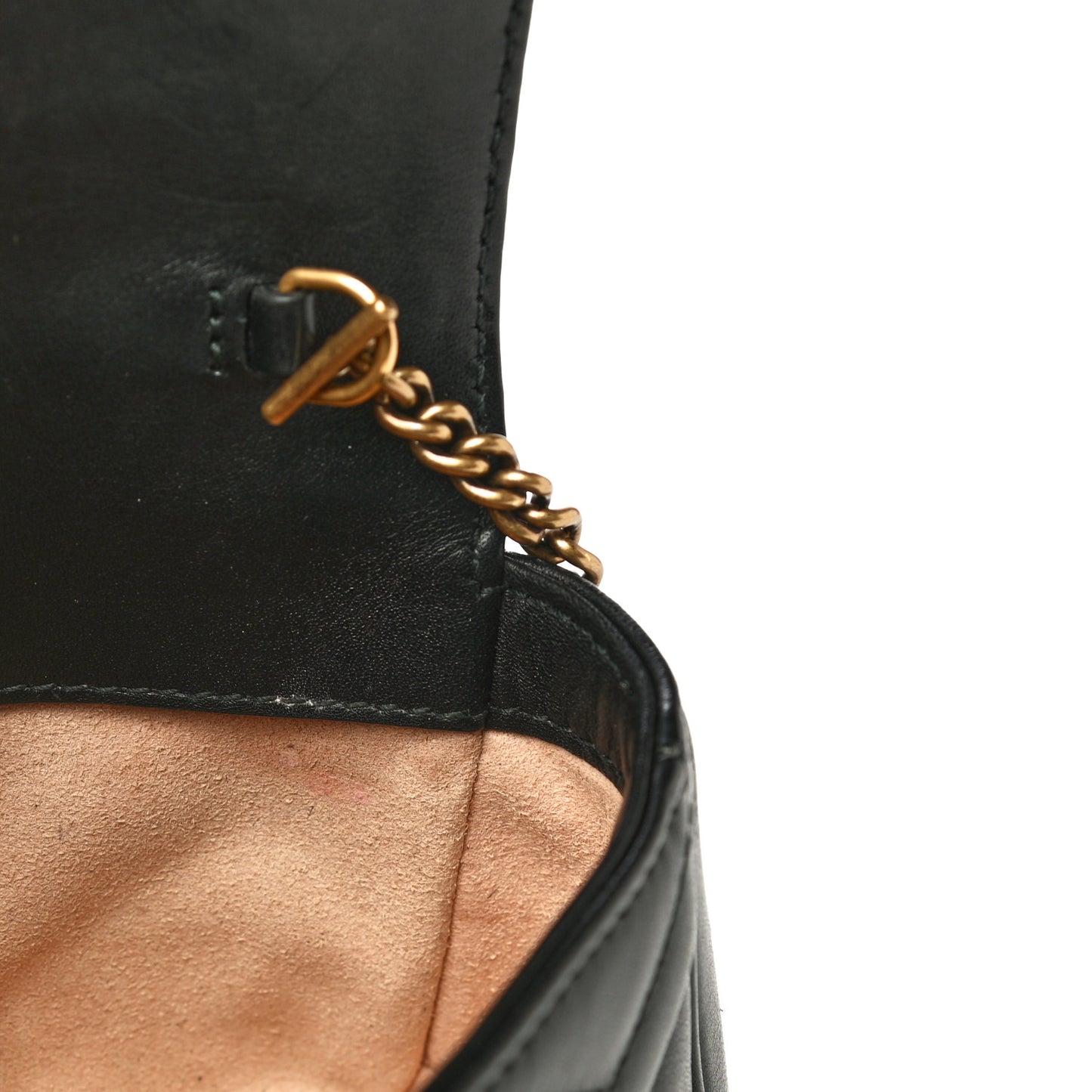 Calfskin Matelasse Super Mini GG Marmont Shoulder Bag Black