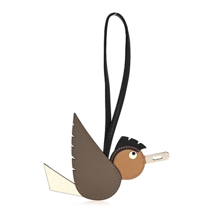 Hermes Epsom Swift Chevre Mysore Birdy Bag Charm Etoupe Nata Biscuit Rouge Sellier Black 1 of 6