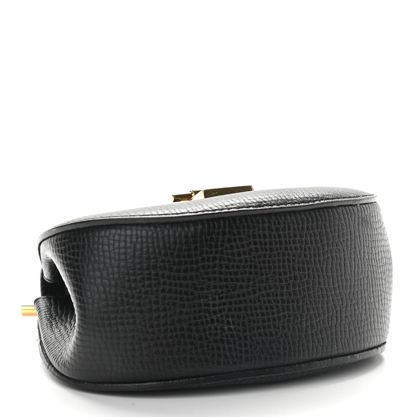 Textured Calfskin Lambskin Nano Drew Shoulder Bag Black