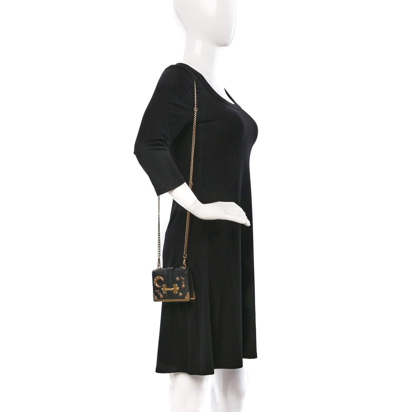 Saffiano Astrology Mini Cahier Bag Black