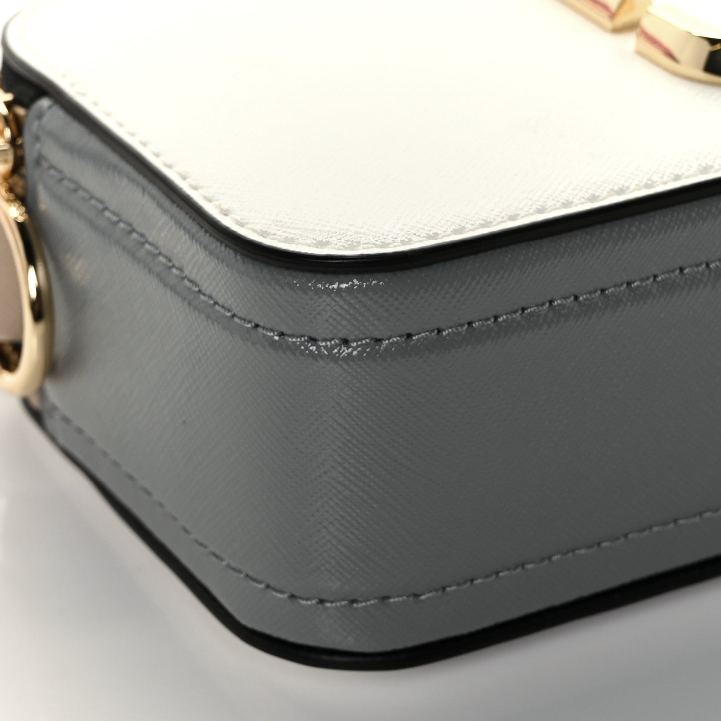 Saffiano Small Snapshot Camera Bag Moon White Multi