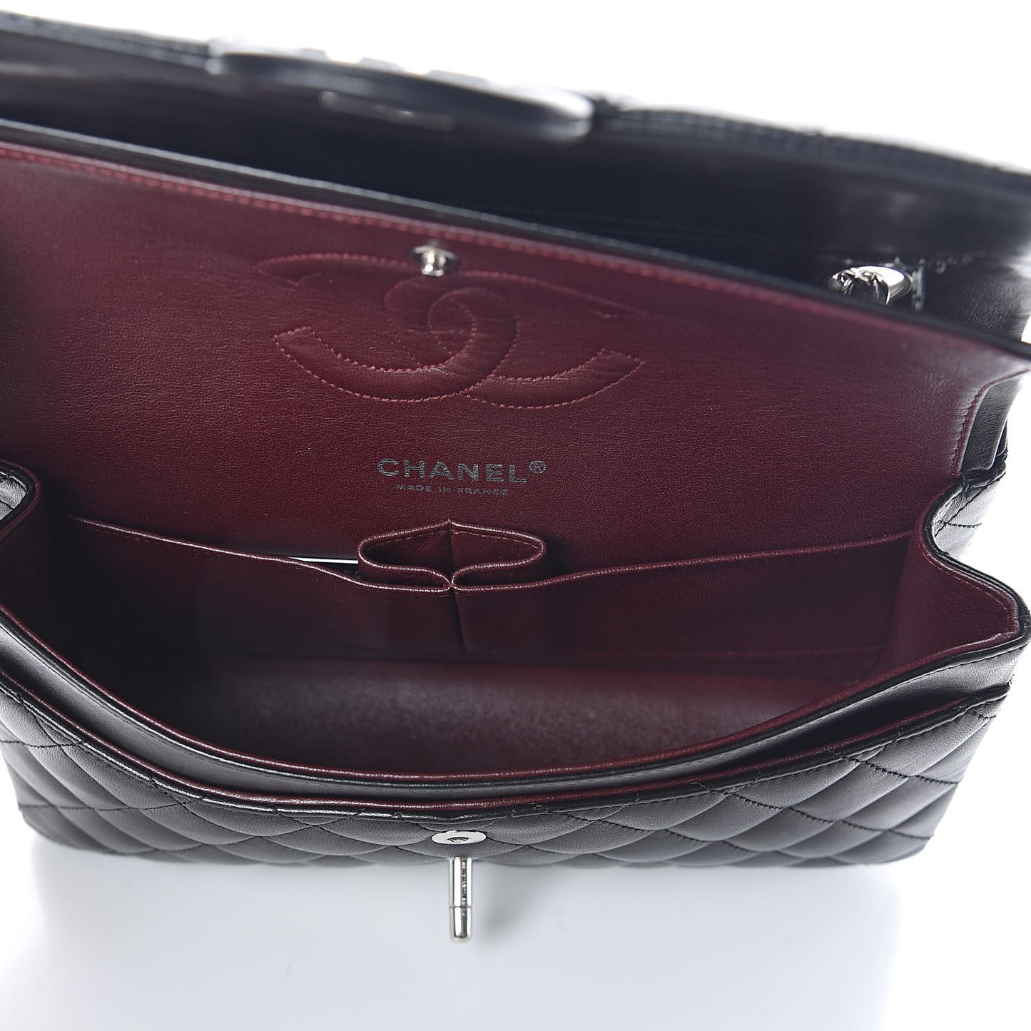 Lambskin Quilted Medium Double Flap Black