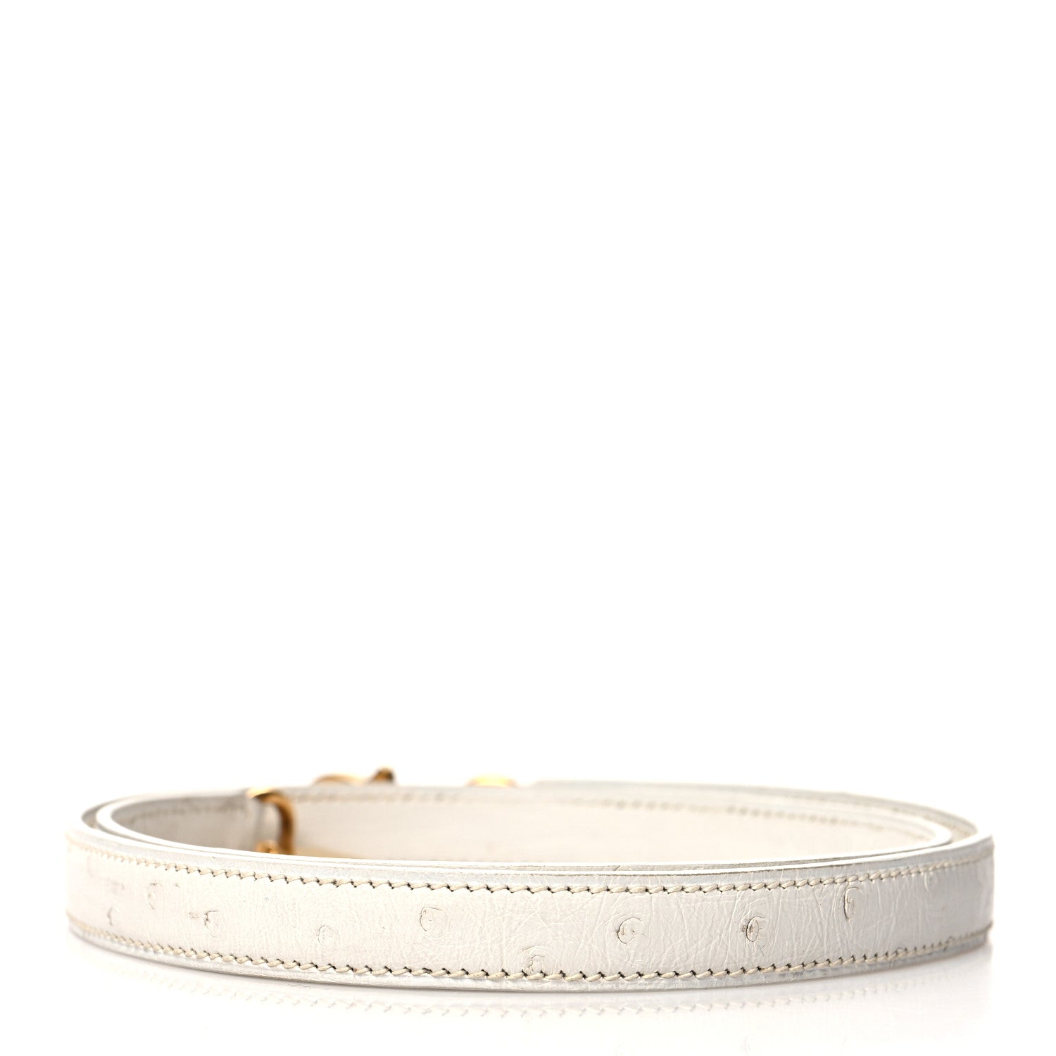 Hermes Ostrich Kelly Shoulder Strap White 2 of 5