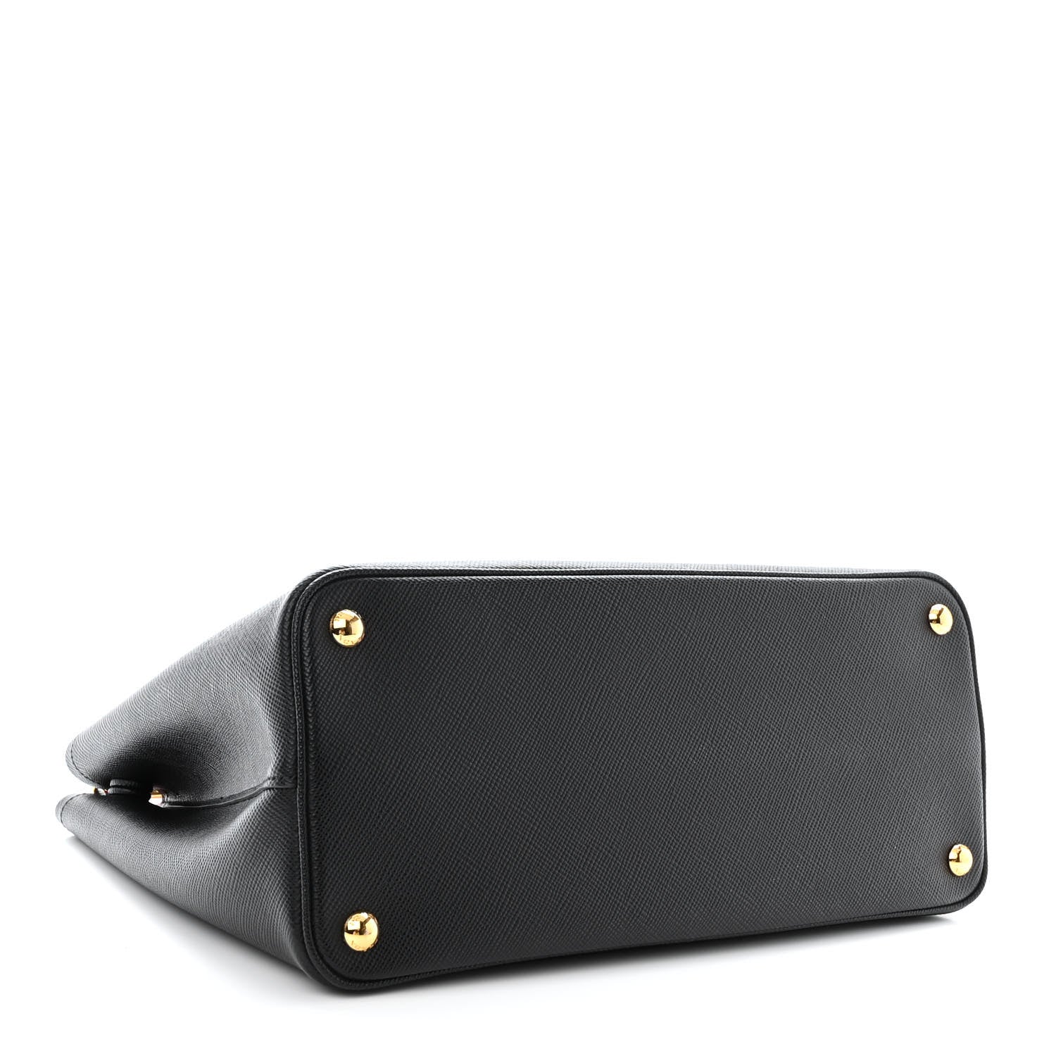 Prada Saffiano Cuir Small Double Bag Black Fuoco 4 of 14