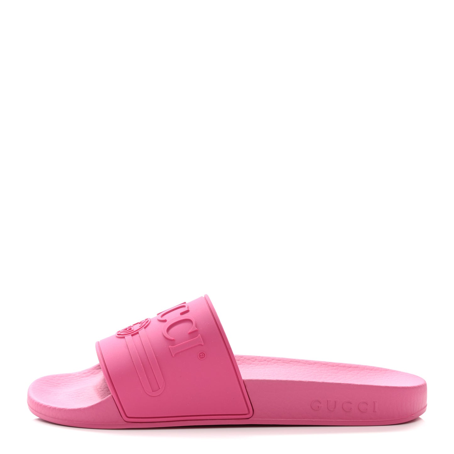 Rubber Womens Logo Slide Sandals 37 Fuchsia