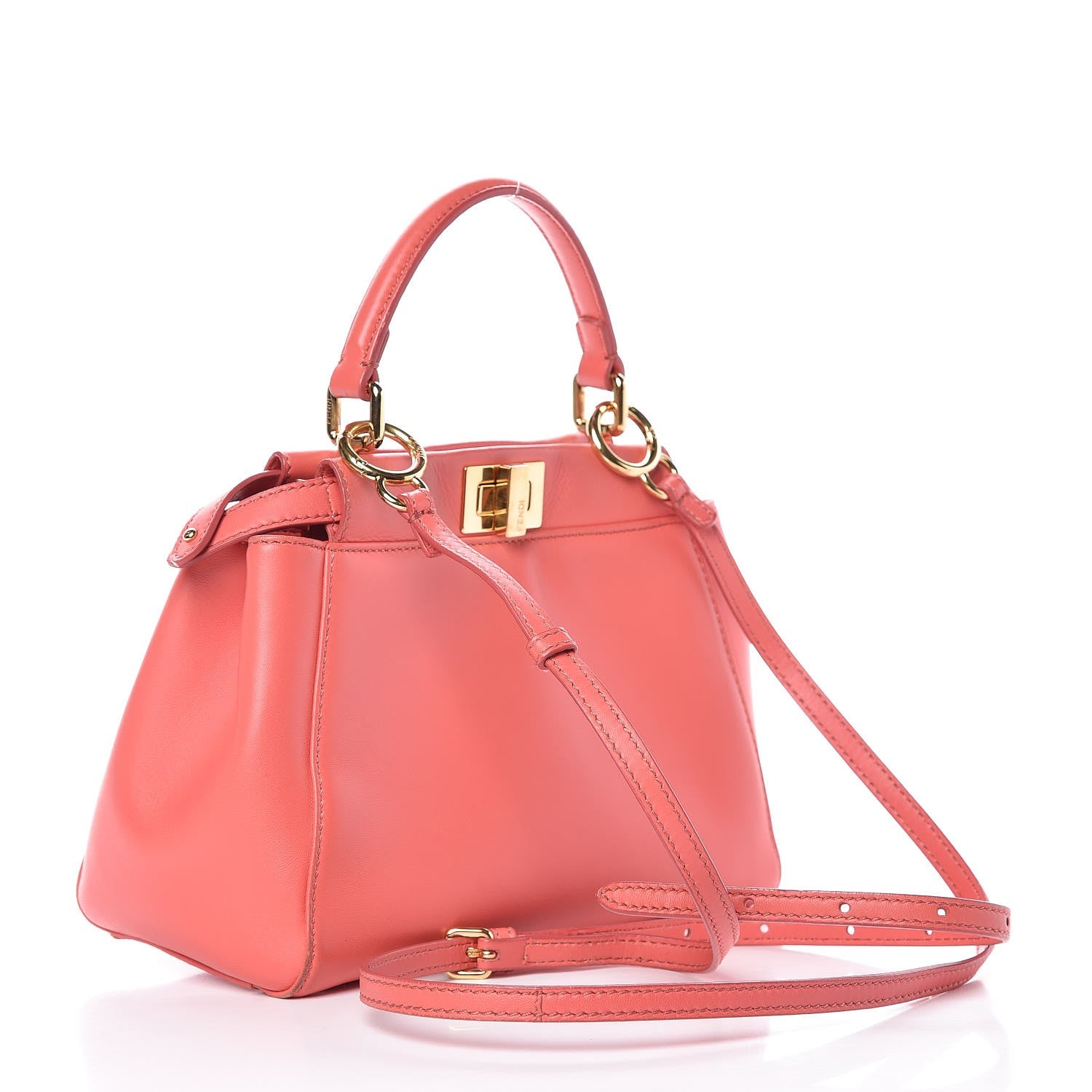 Fendi Nappa Mini Peekaboo Iconic Satchel Rosa Exstasy 4 of 11