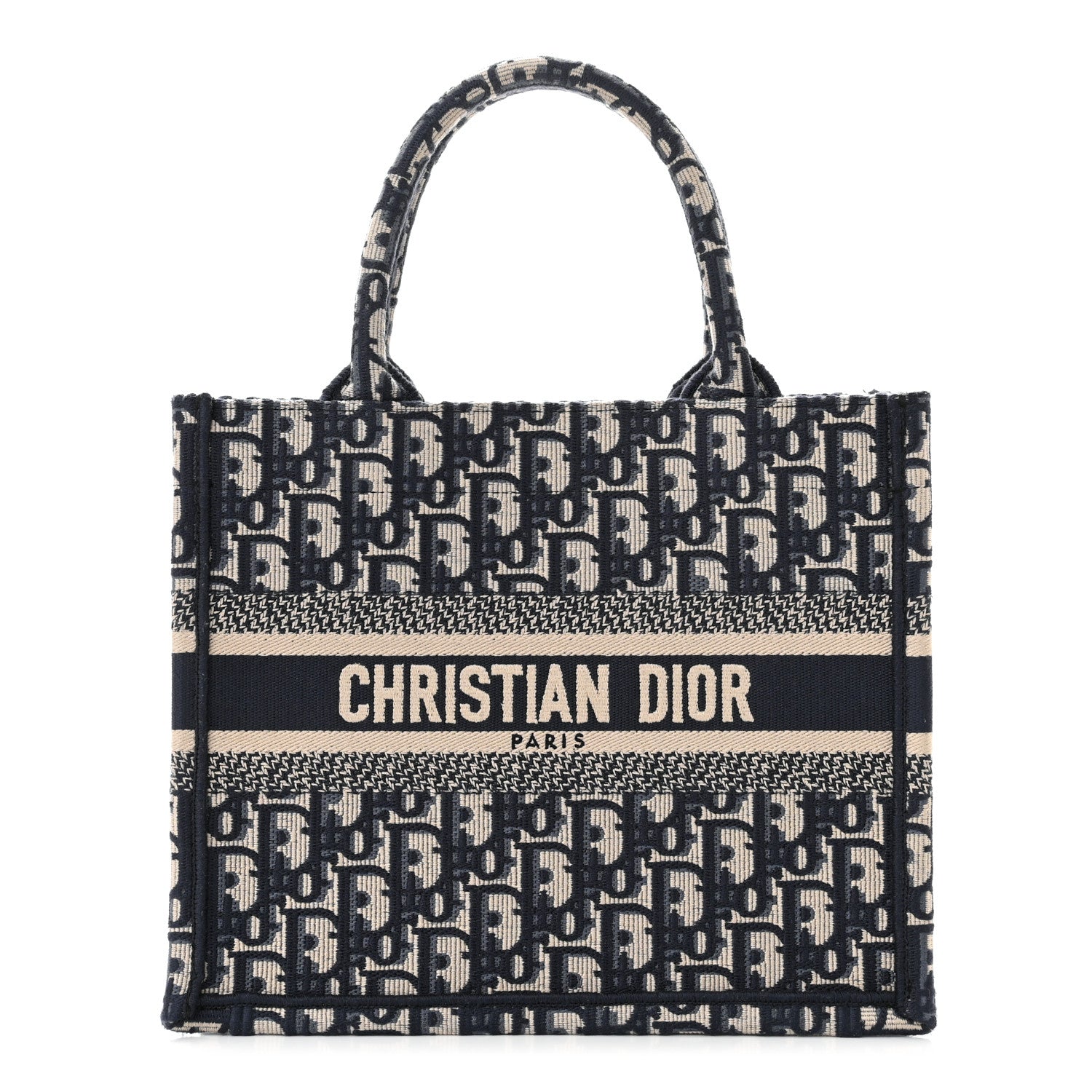 Christian Dior CHRISTIAN DIOR Oblique Small Book Tote Blue Multicolor 1 of 10