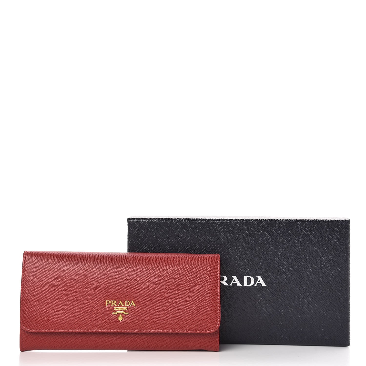 Prada Saffiano Metal Continental Flap Wallet Fuoco 8 of 8