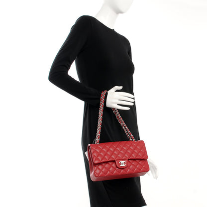 Chanel Caviar Quilted Medium Double Flap Dark Red 2 of 8