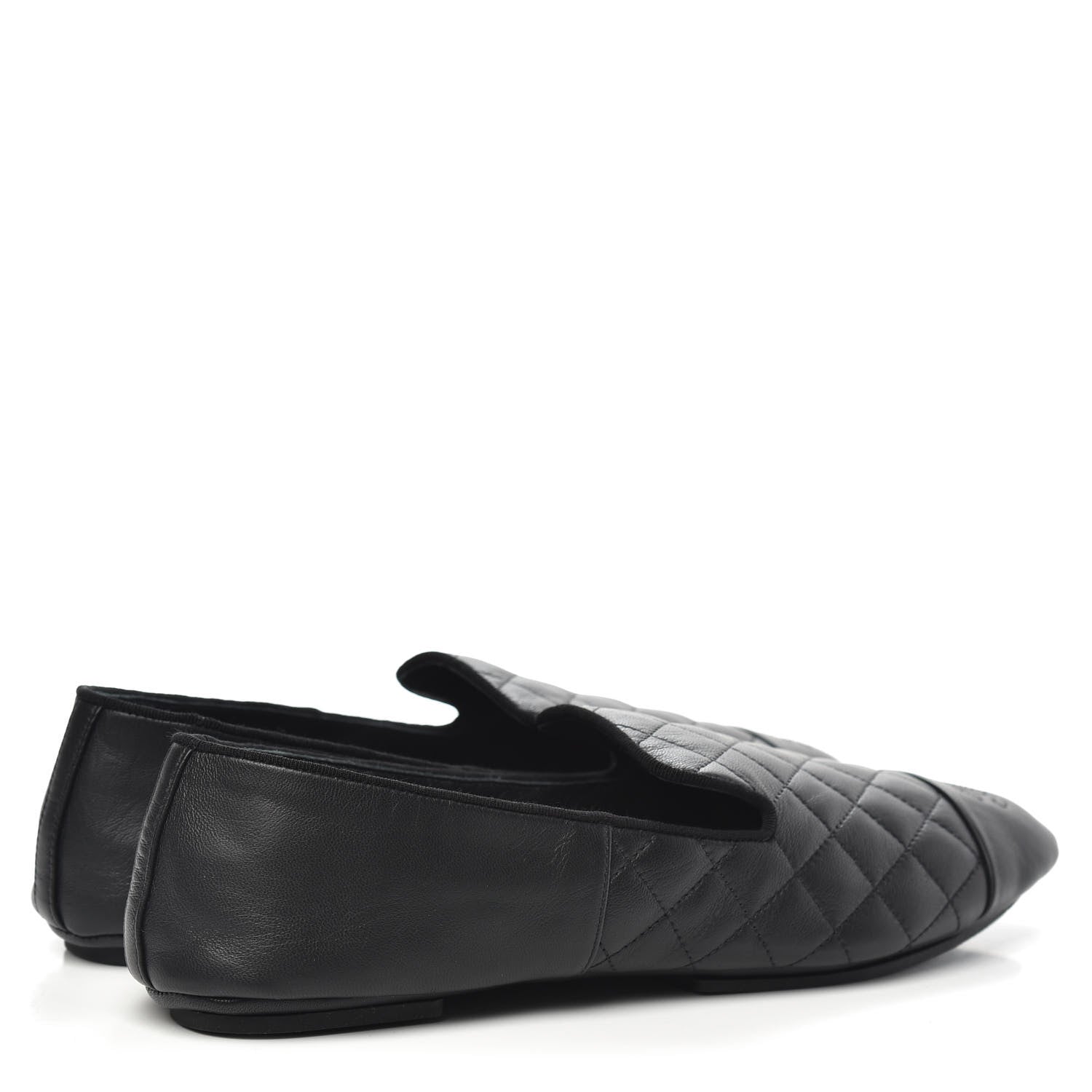 Chanel Lambskin Quilted Cap Toe Slipper With Pouch 41 Black 5 of 10