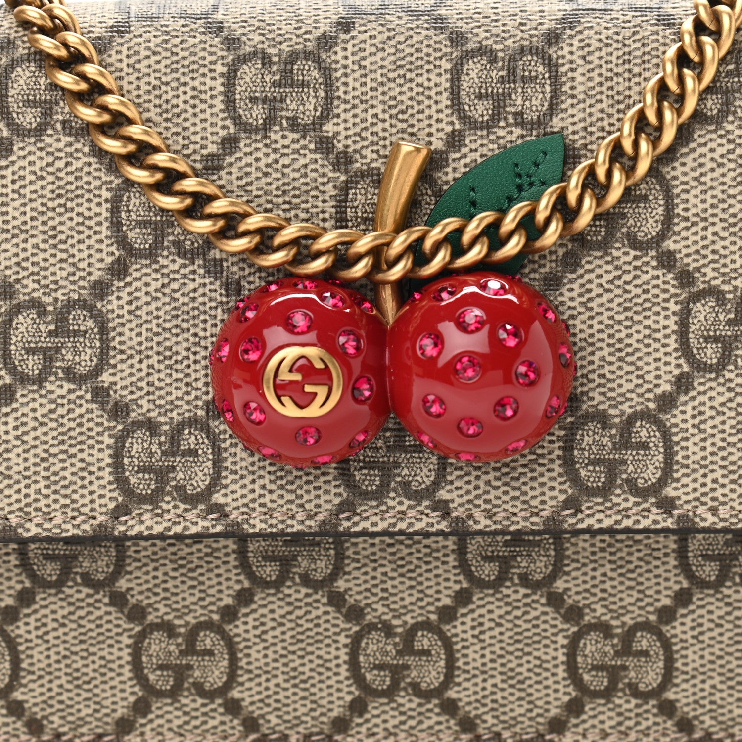 Gucci GG Supreme Monogram Mini Cherry Chain Bag 7 of 10