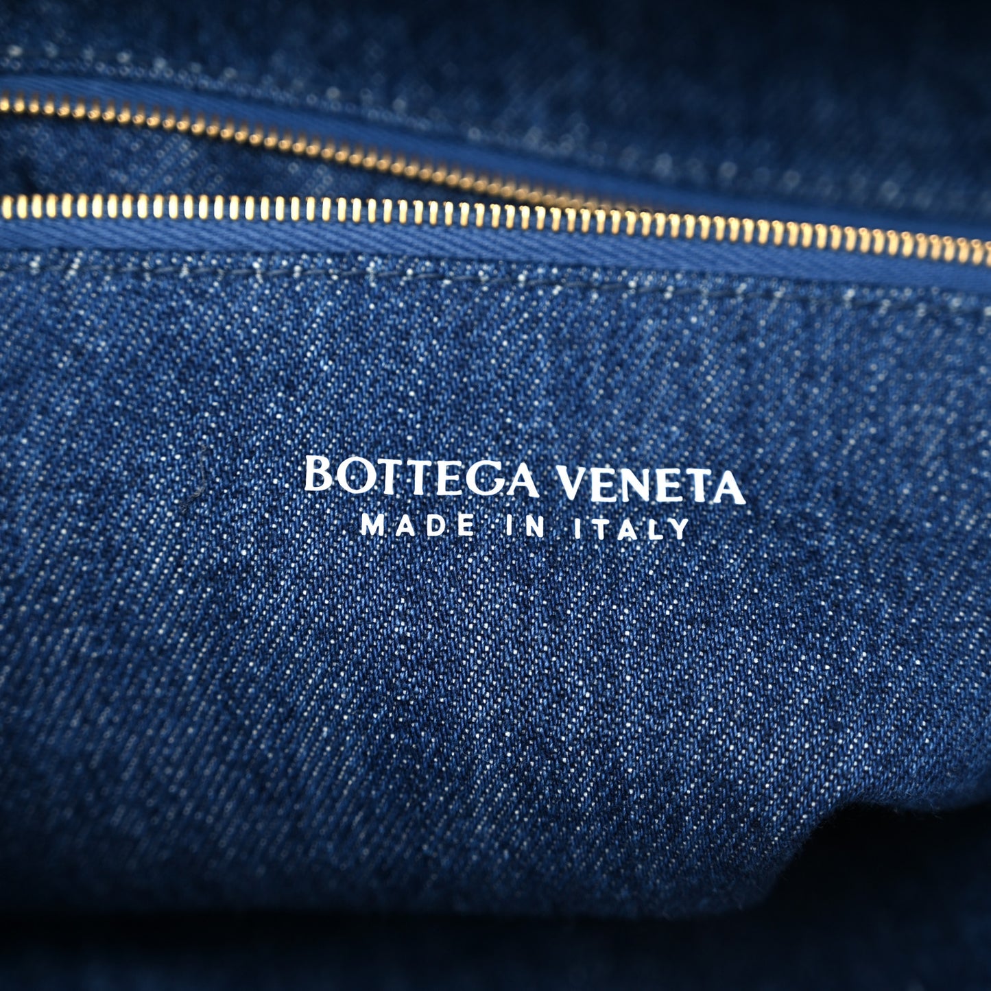 Denim Calfskin Intrecciato Large Hop Abyss Indigo