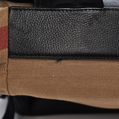 Burberry Grain Calfskin Canvas Mega Check Drifton Backpack Black 7 of 14