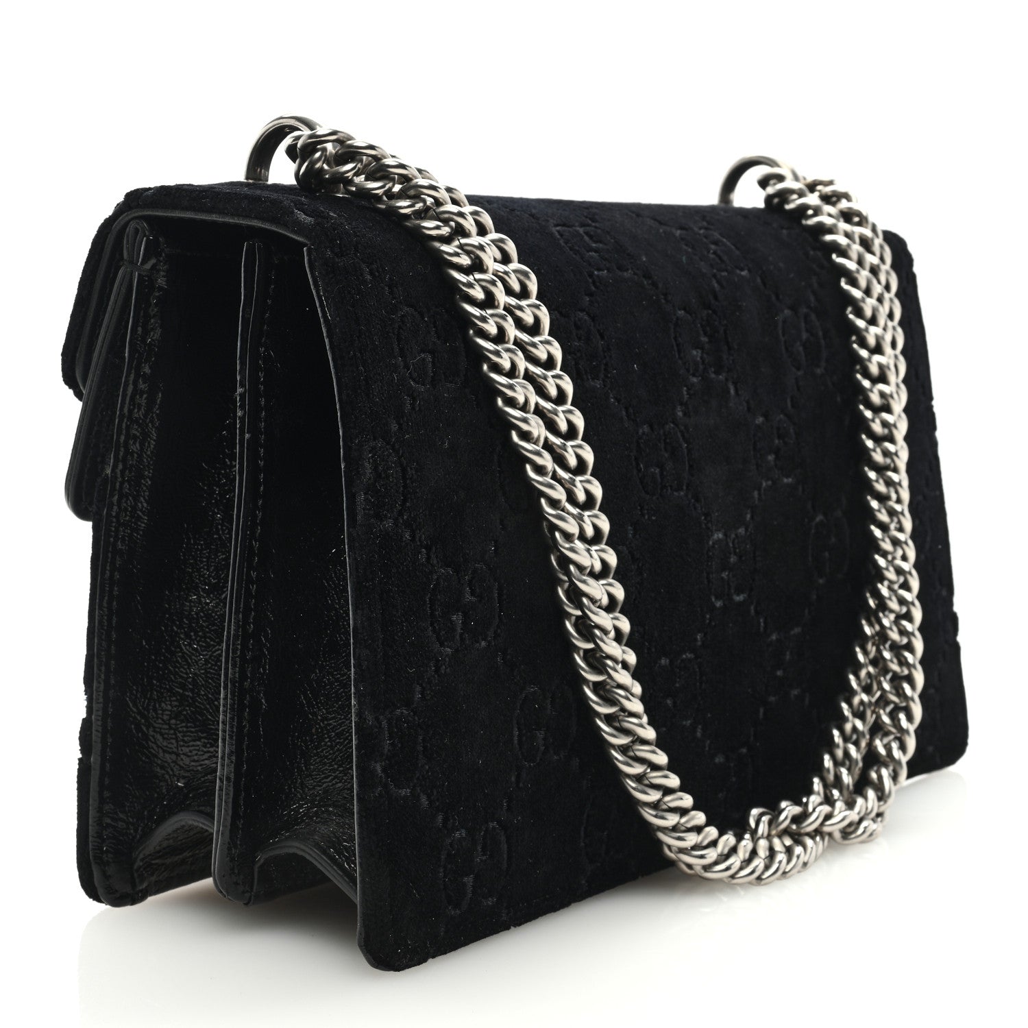 Gucci Velvet GG Monogram Small Dionysus Shoulder Bag Black 2 of 9