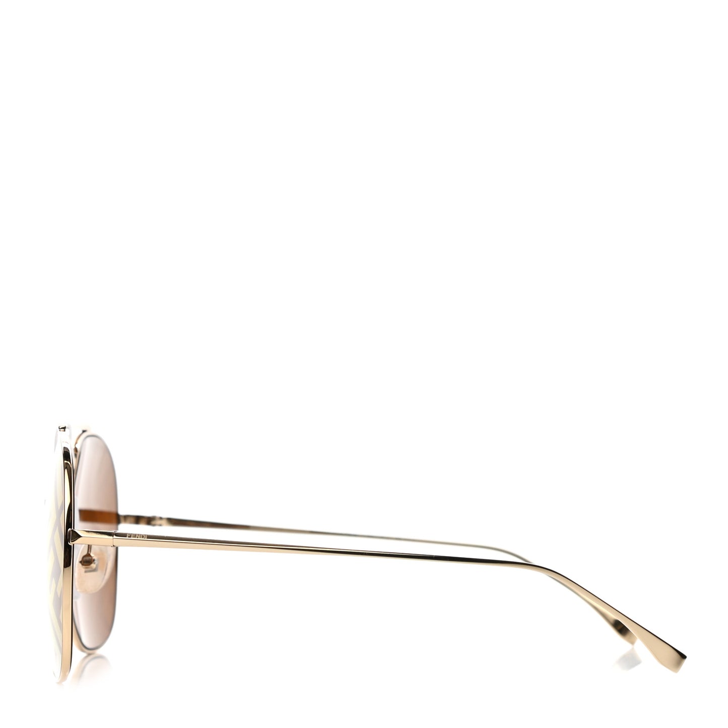 Metal Fendi Forever Aviator Sunglasses FF0407/G/S Gold