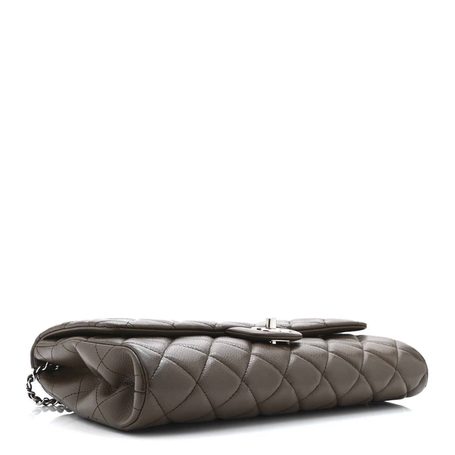 Chanel Caviar Quilted Clutch With Chain Flap Brown 4 of 10