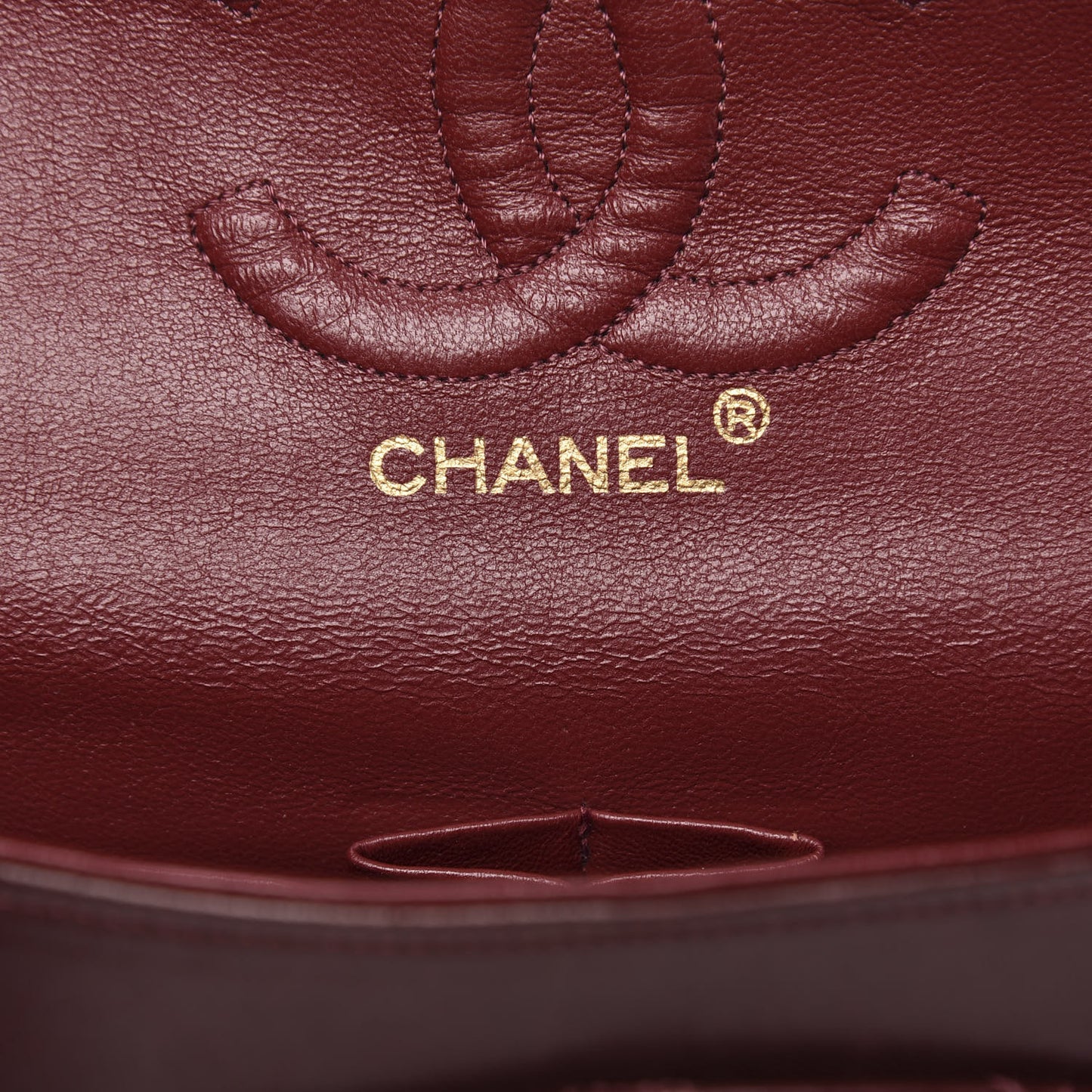 Lambskin Quilted Medium Double Flap Burgundy