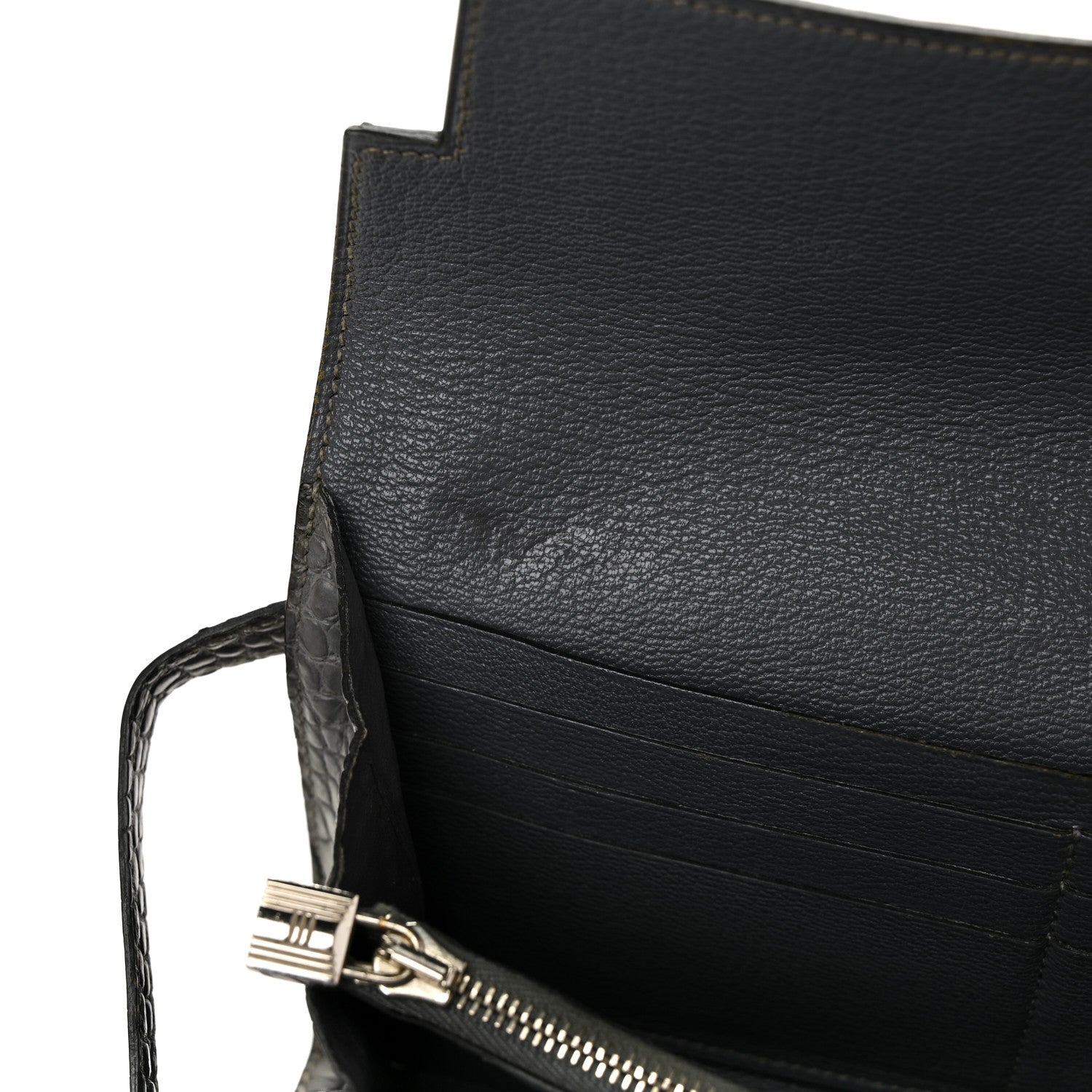 Hermes Matte Alligator Kelly Longue Wallet Graphite 15 of 16